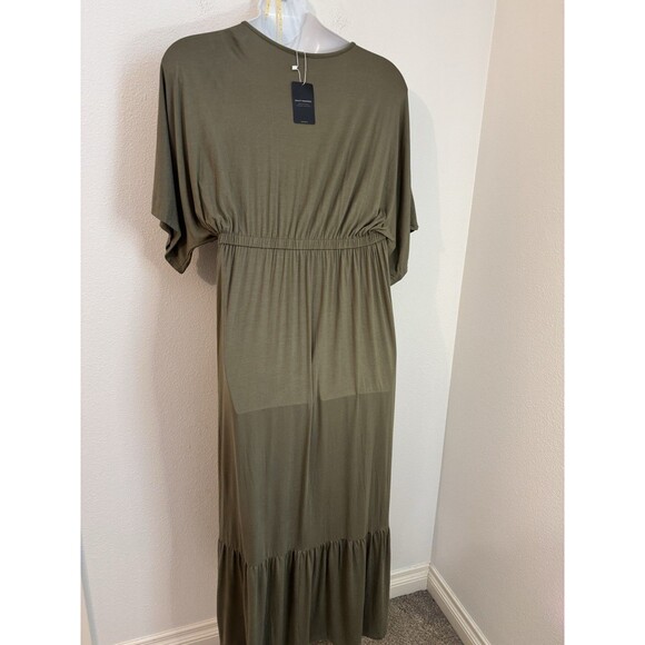 Deep self Dress Knit Maxi Dolman Short Sleeve Olive Green Fall Boho Maxi New XL - Picture 4 of 8